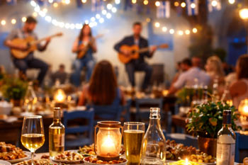 טברנה יוונית בשוק דגים